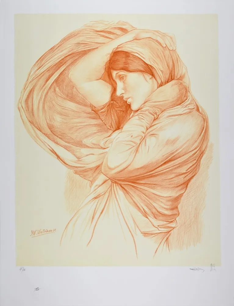 Lithografie Waterhouse - Study for Boreas, 1904