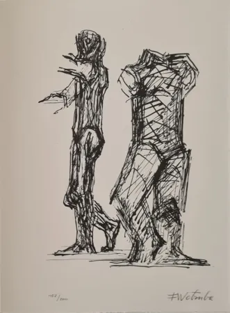 Lithografie Wotruba - Erker-Treffen 2 