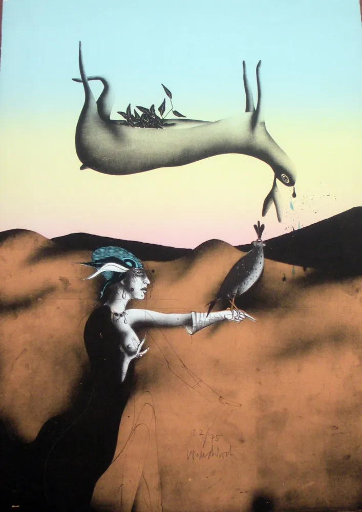 Lithografie Wunderlich - Poésie de la chasse italienne