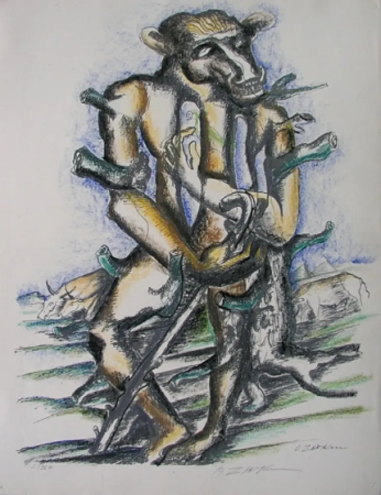 Lithografie Zadkine - Gerion