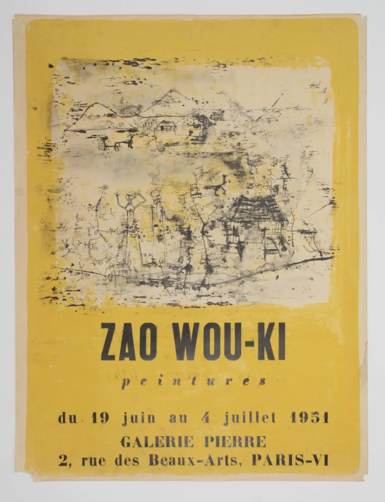Lithografie Zao - PEINTURES. Affiche pour la Galerie Pierre, Paris, 1951.