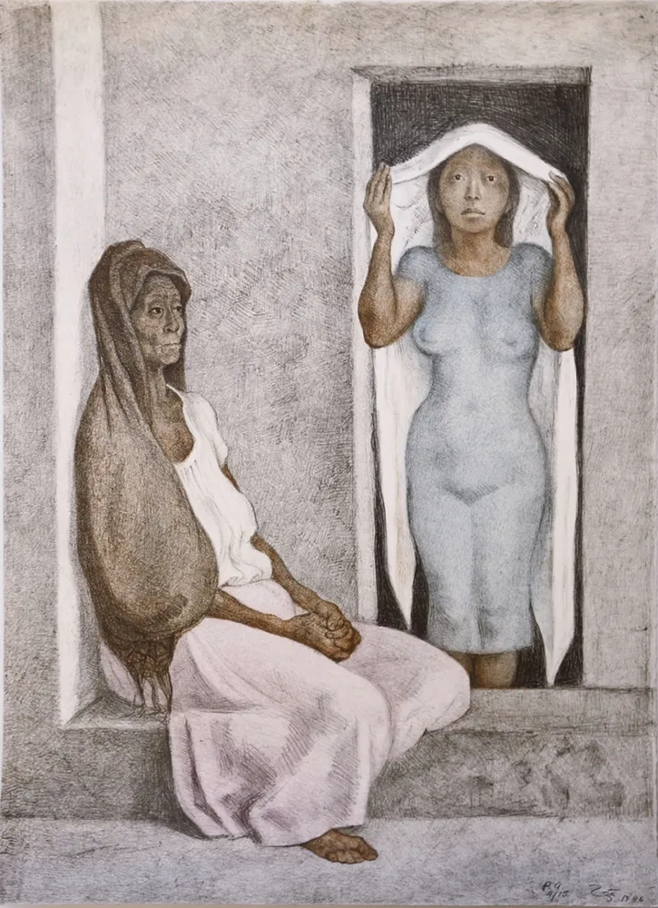 Lithografie Zuniga - EL REBOZO BLANCO