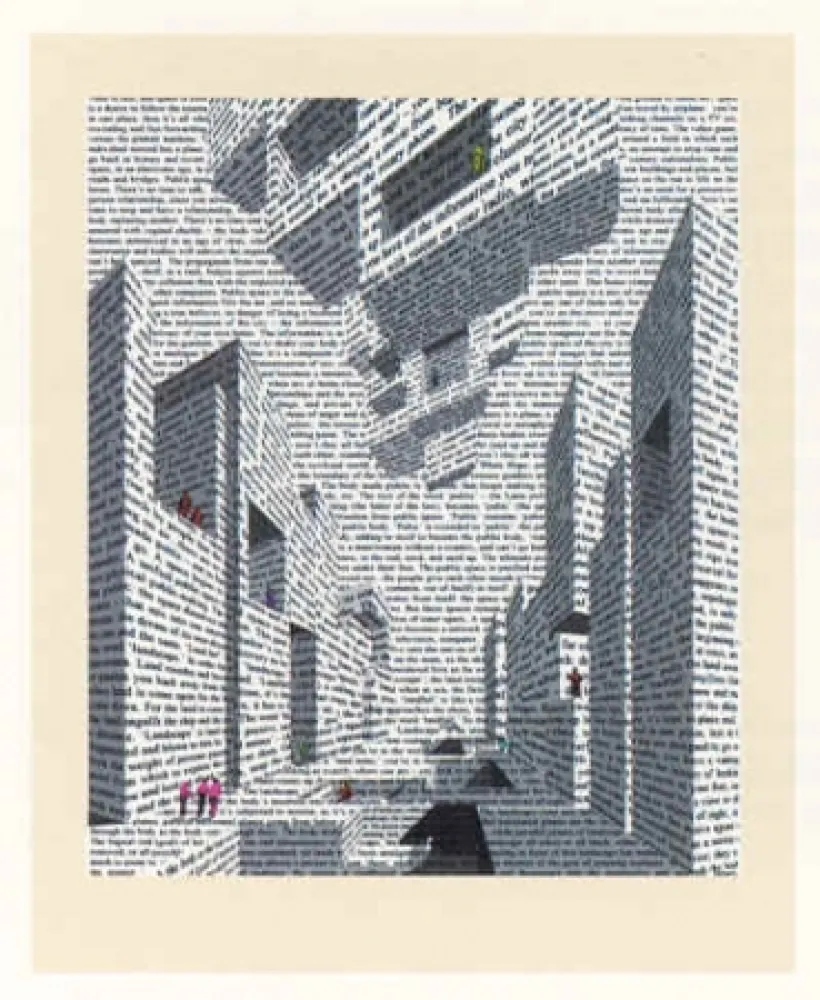 Lithografie Acconci - City of Words