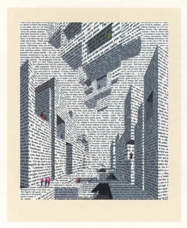 Lithografie Acconci - City of Words