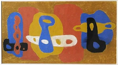 Geen Techniek Ackermann - Abstrakte Komposition mit gelochten Elementen. 