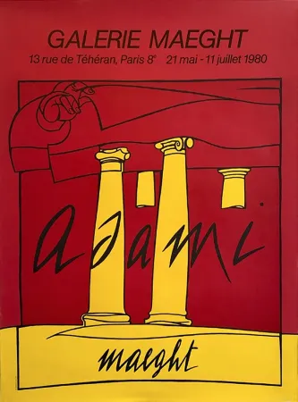 Lithografie Adami - ADAMI 80 : Affiche en lithographie originale pour l'exposition Galerie Maeght.