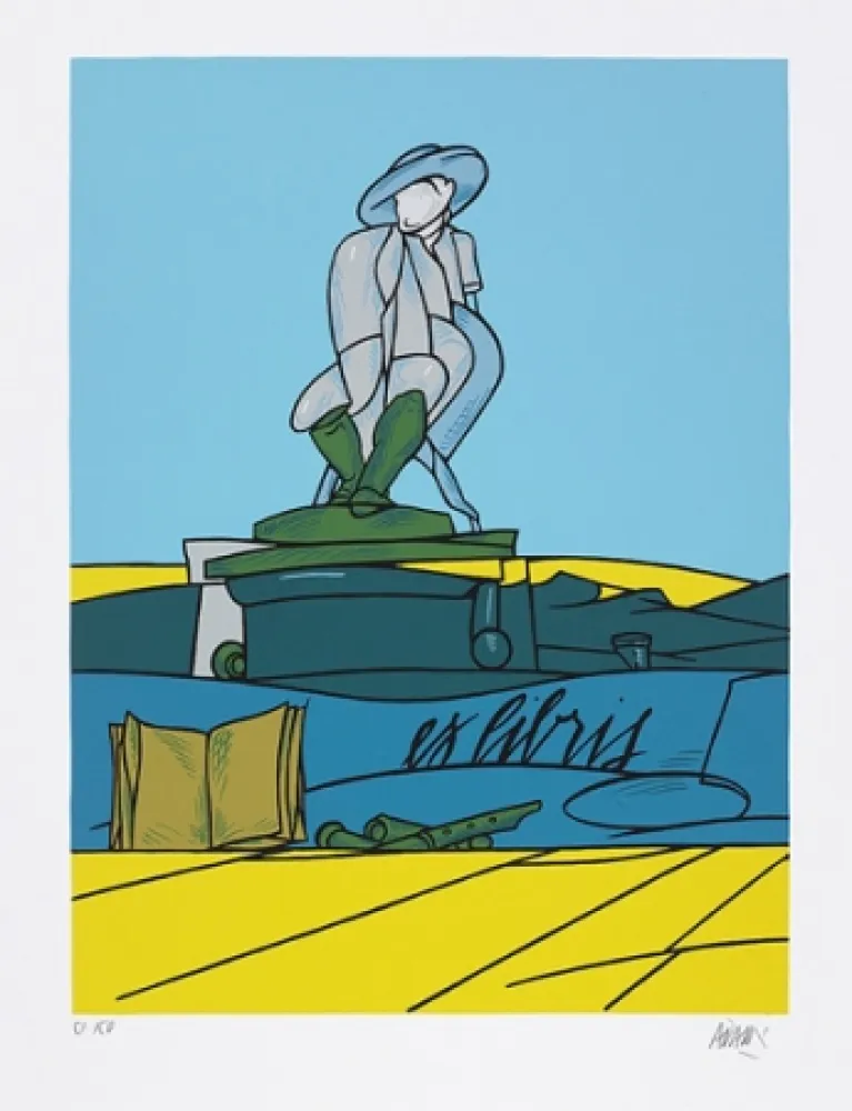 Zeefdruk Adami - Dialogue dans le paysage