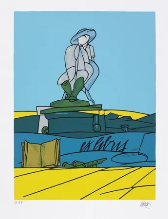 Zeefdruk Adami - Dialogue dans le paysage