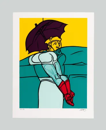 Zeefdruk Adami - Dialogue dans le paysage III