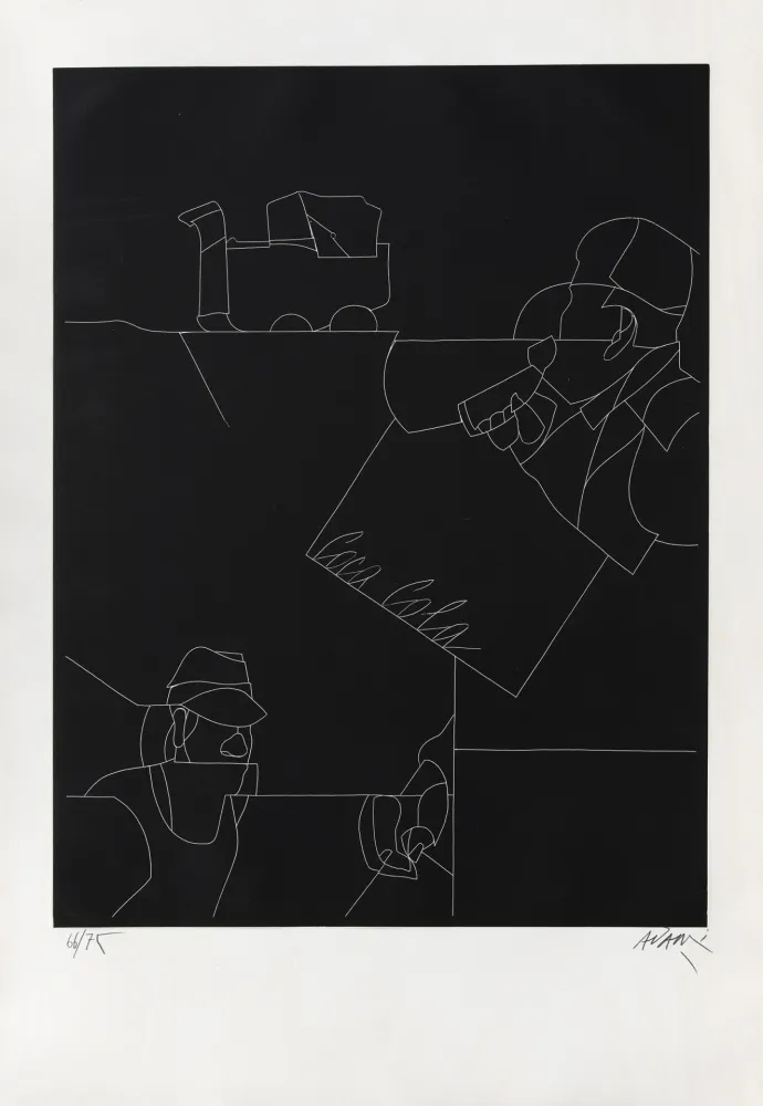 Gravure Adami - Disegno di un paesaggio