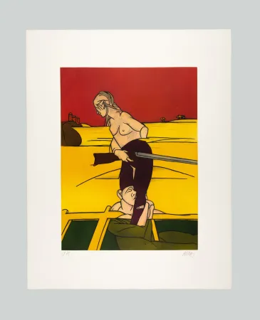 Ets En Aquatint Adami - Donna con fucile