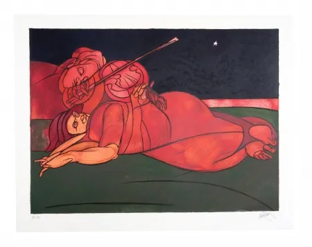 Lithografie Adami - Etoile du matin