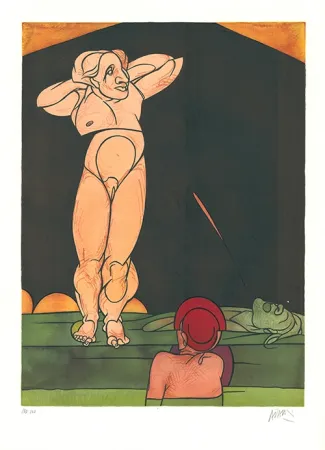 Lithografie Adami - Feuille de vigne