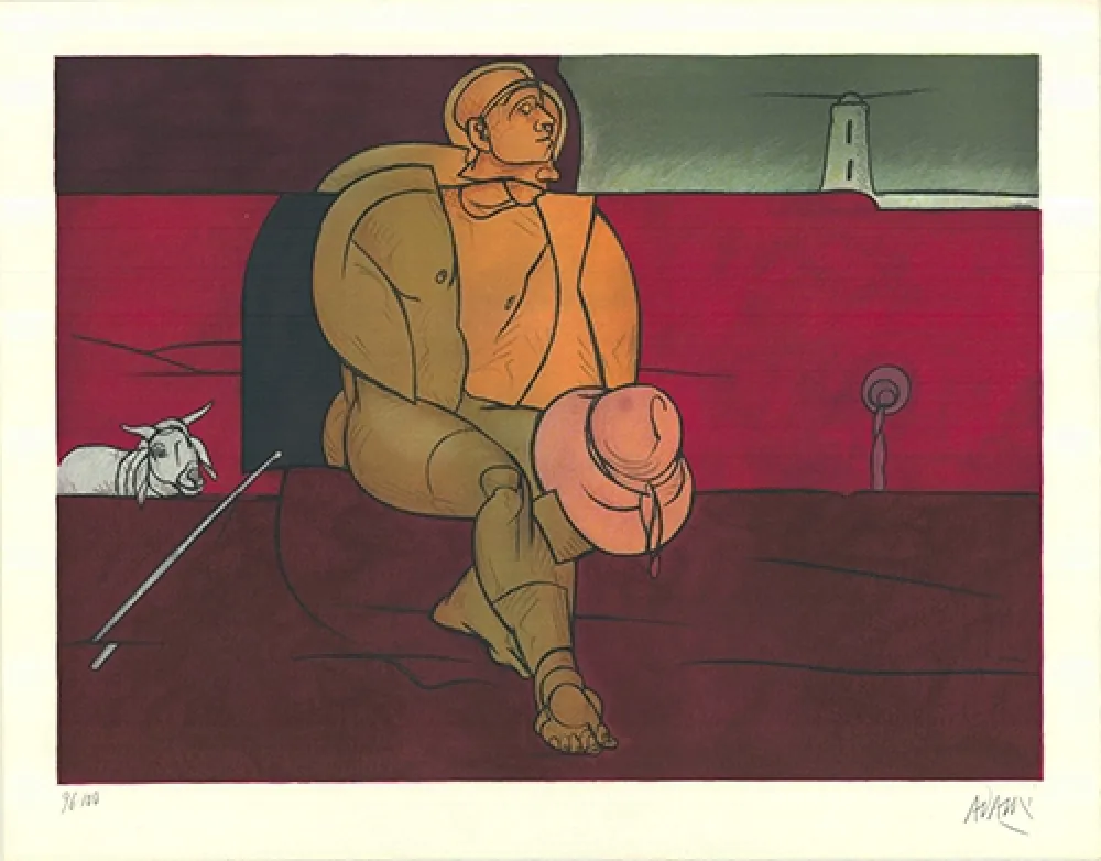 Lithografie Adami - Gardien de phare