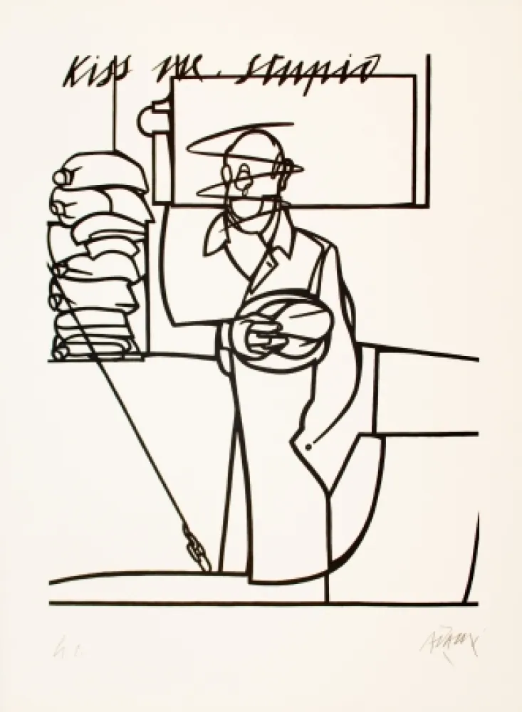 Lithografie Adami - Kiss me stupid