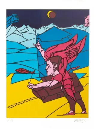 Lithografie Adami - L'ANGE