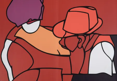 Lithografie Adami - Le Peintre et le Modèle