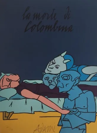 Lithografie Adami - Les Impromptus du matin - Colombine