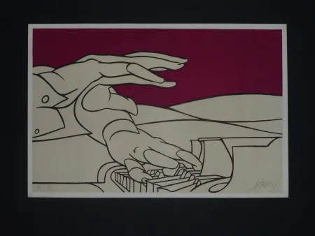 Lithografie Adami - Les mains du pianiste