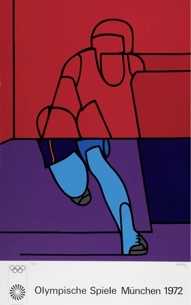 Lithografie Adami - Olympia München, 1972 - Hand-signed