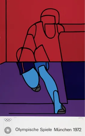 Lithografie Adami - Olympia München, 1972 - Hand-signed