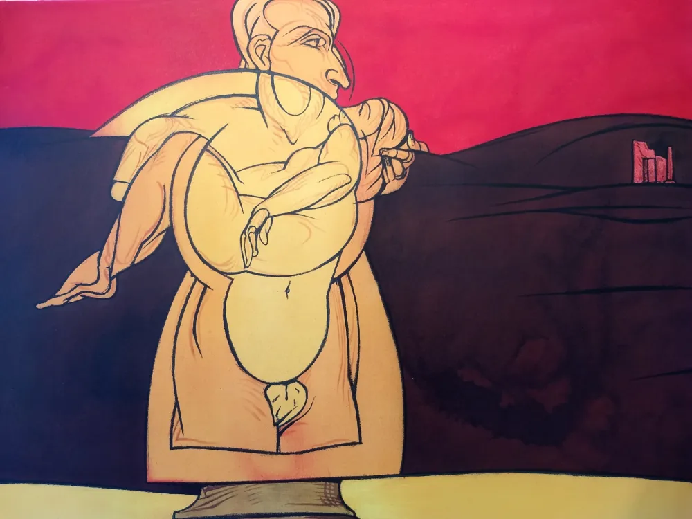 Lithografie Adami - Paysage de Ruines