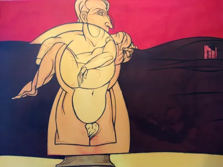 Lithografie Adami - Paysage de Ruines