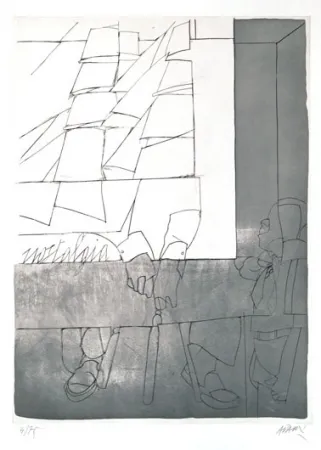 Ets En Aquatint Adami - Sans titre