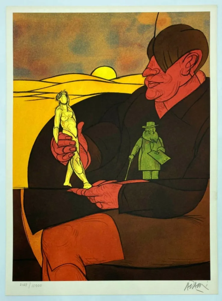 Lithografie Adami - Statuette