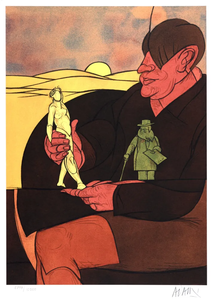 Lithografie Adami - Statuette, 1982 - Hand-signed