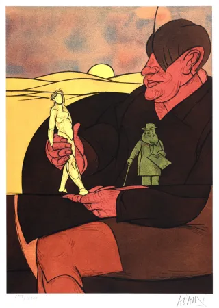 Lithografie Adami - Statuette, 1982 - Hand-signed