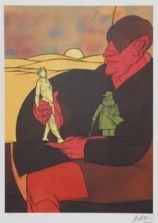 Lithografie Adami - Statuette