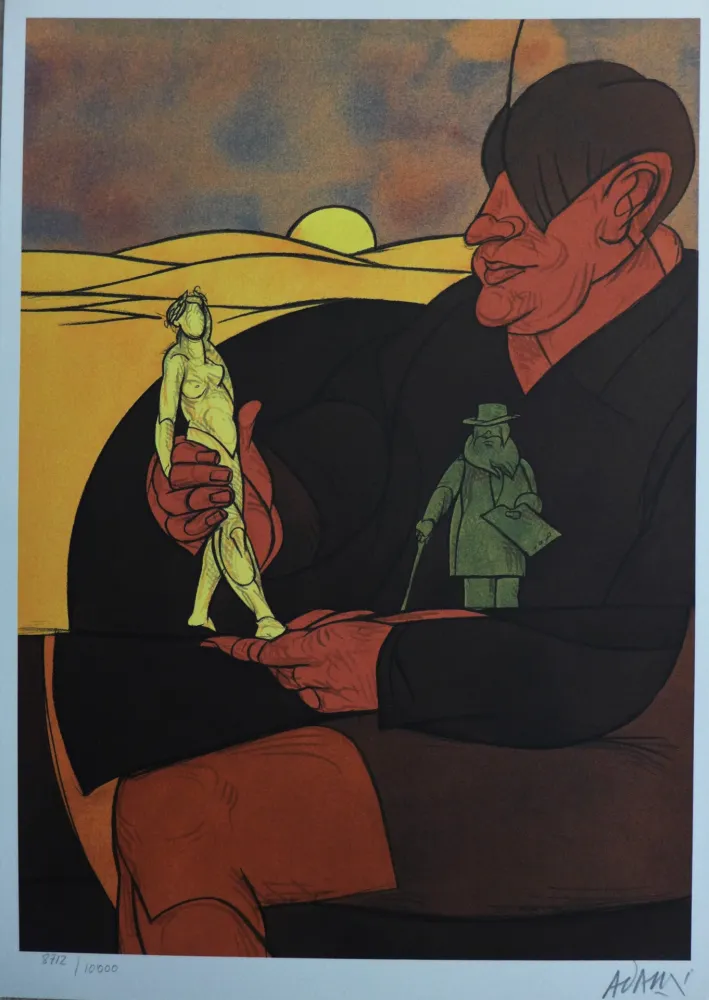 Lithografie Adami - Statuette