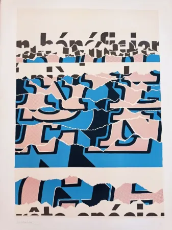 Lithografie Aeschbacher - Arthur Aeschbacher - Composition, cca 1970, Lithograph on Arches paper, handsigned!