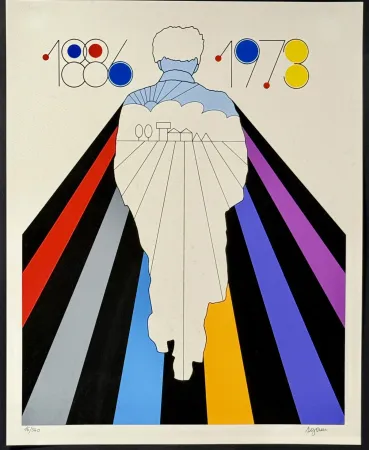 Zeefdruk Agam - David Ben Gurion