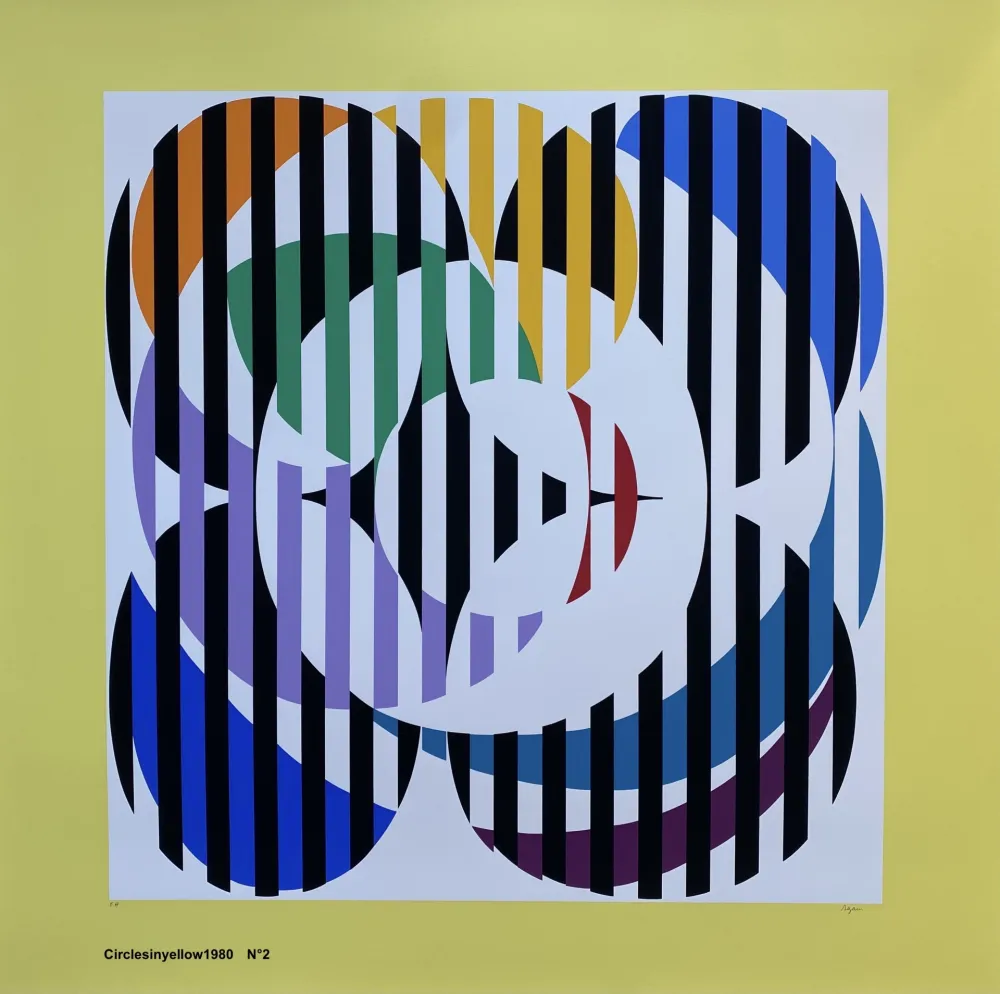 Zeefdruk Agam - YELLOW CIRCLE 2