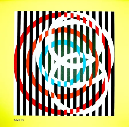 Zeefdruk Agam - YELLOW CIRCLE 3