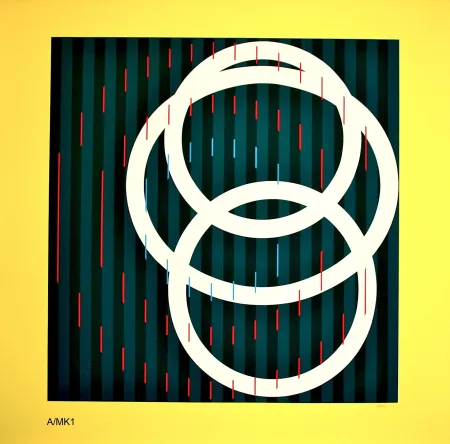 Zeefdruk Agam - YELLOW CIRCLE 4