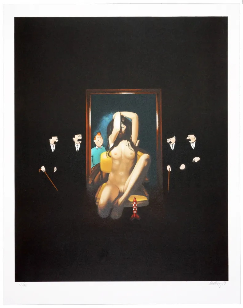 Lithografie Ahlberg - Behind the mirror