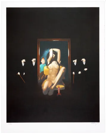 Lithografie Ahlberg - Behind the mirror