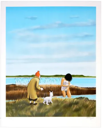 Lithografie Ahlberg - (River)