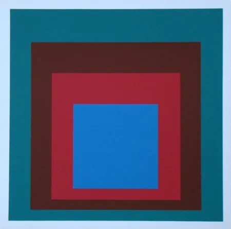 Zeefdruk Albers - Homage to the Square - Protected Blue, 1957