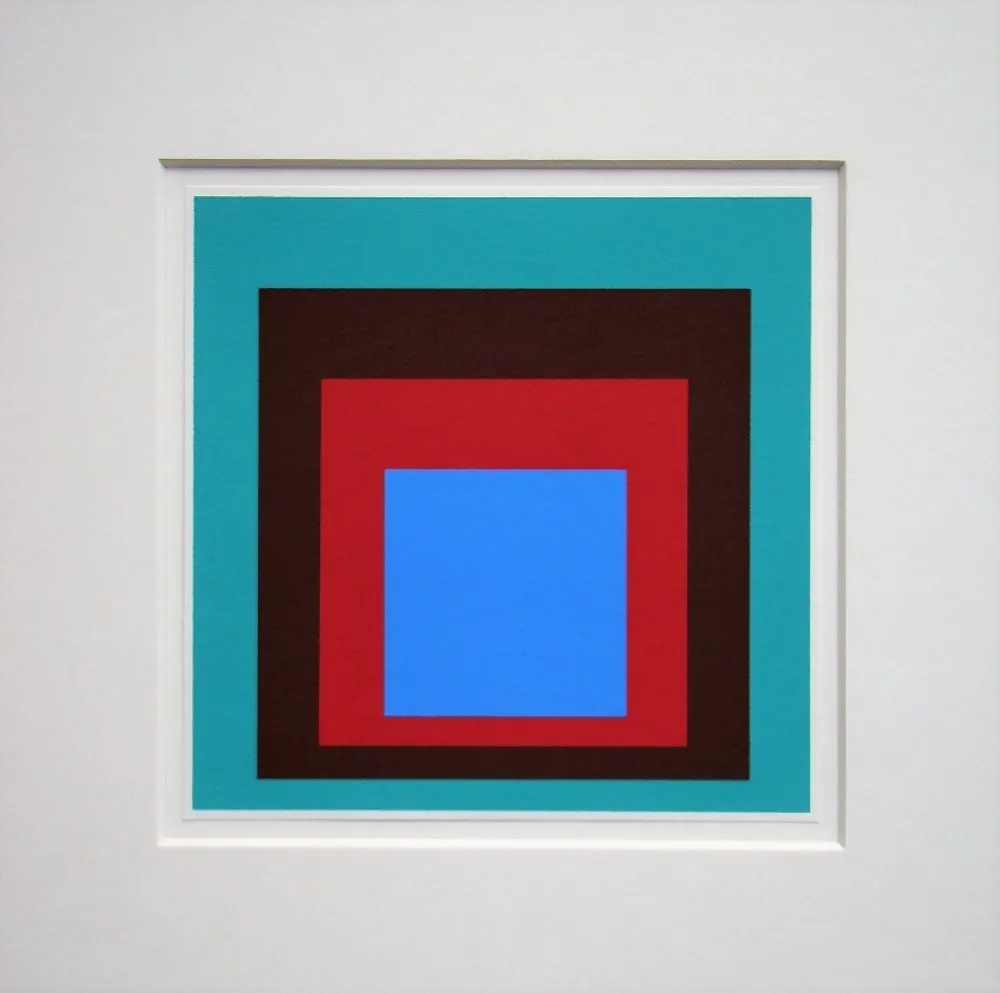 Zeefdruk Albers - Homage to the Square - Protected Blue,1957