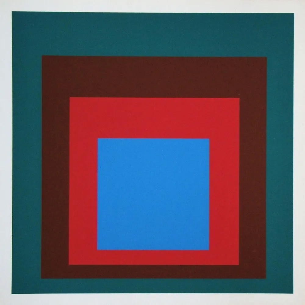 Zeefdruk Albers - Protected blue, 1957