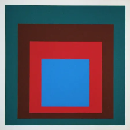 Zeefdruk Albers - Protected blue, 1957