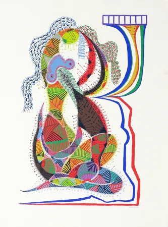 Zeefdruk Alberti - Amor de día, Amor de noche, una flor no siempre da flores II