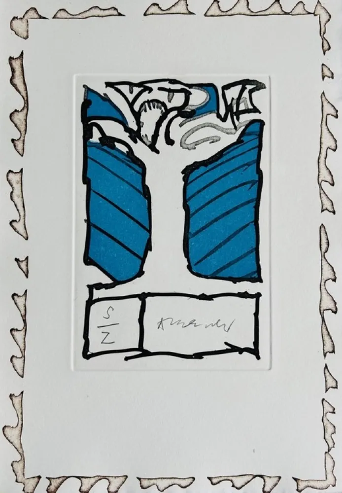 Gravure Alechinsky - Arbre bleu