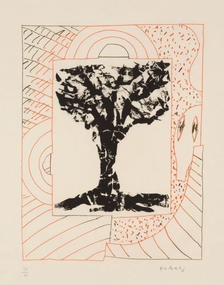 Ets En Aquatint Alechinsky - Arbre Central à l'orange