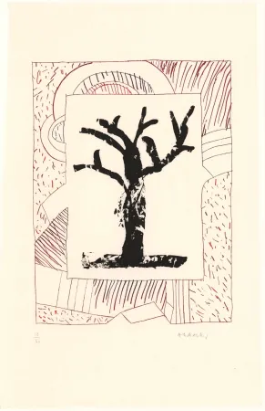 Ets En Aquatint Alechinsky - Arbre central, au rouge 