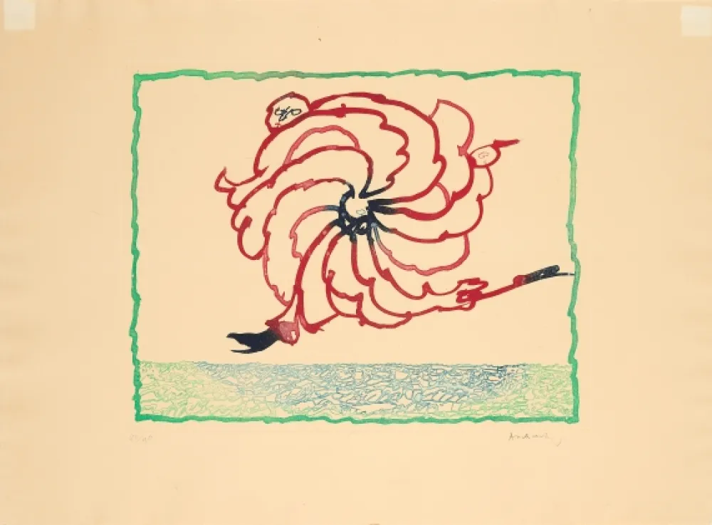 Gravure Alechinsky - Astrologue en fuite